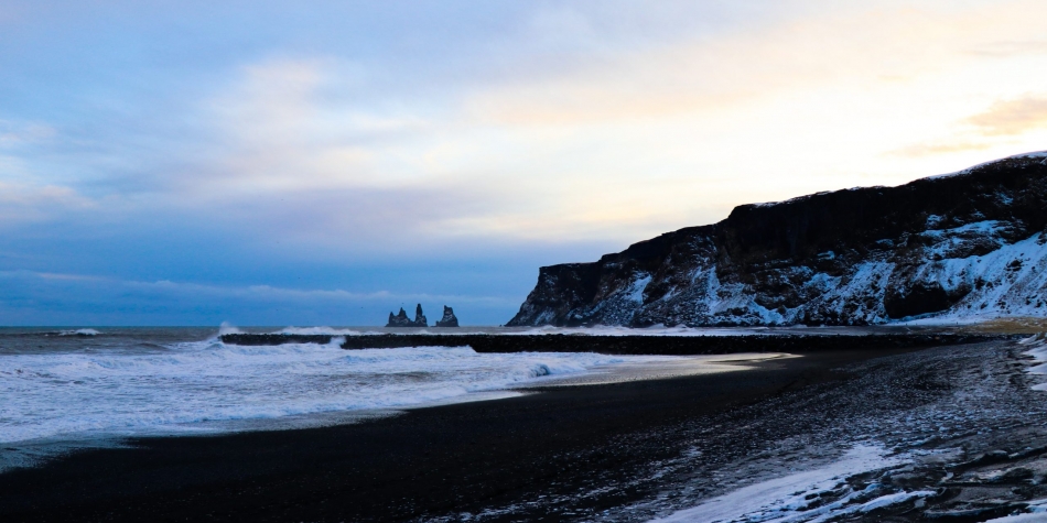 black sand beach